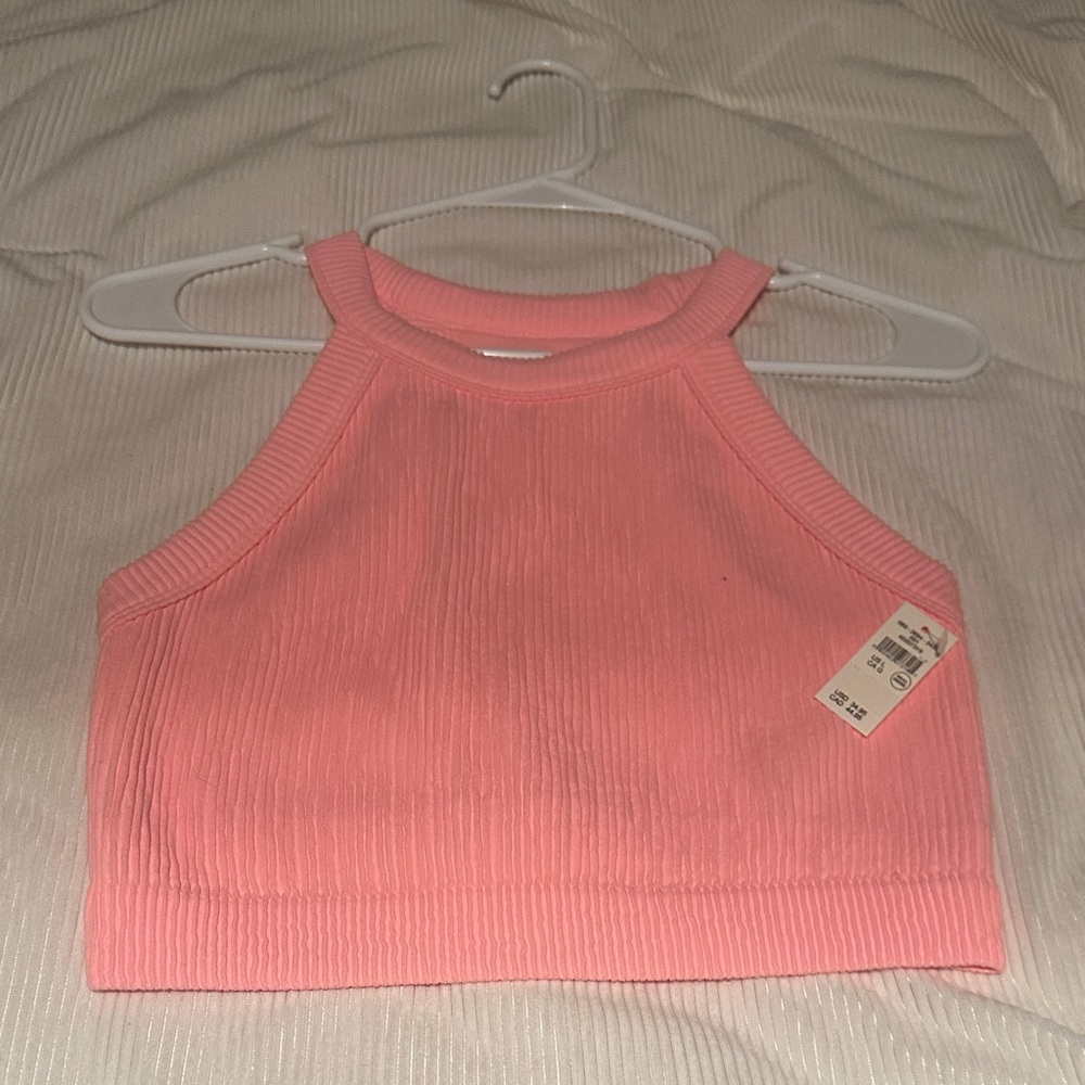 Aerie Coral Ribbed Tank Top